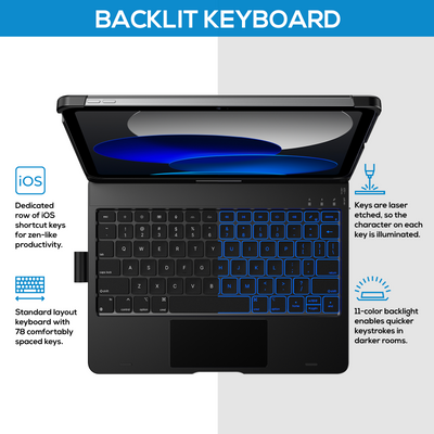 Flexbook Touch 360° Rotating Keyboard with Trackpad for iPad 10.9-inch (10th Gen / A16)