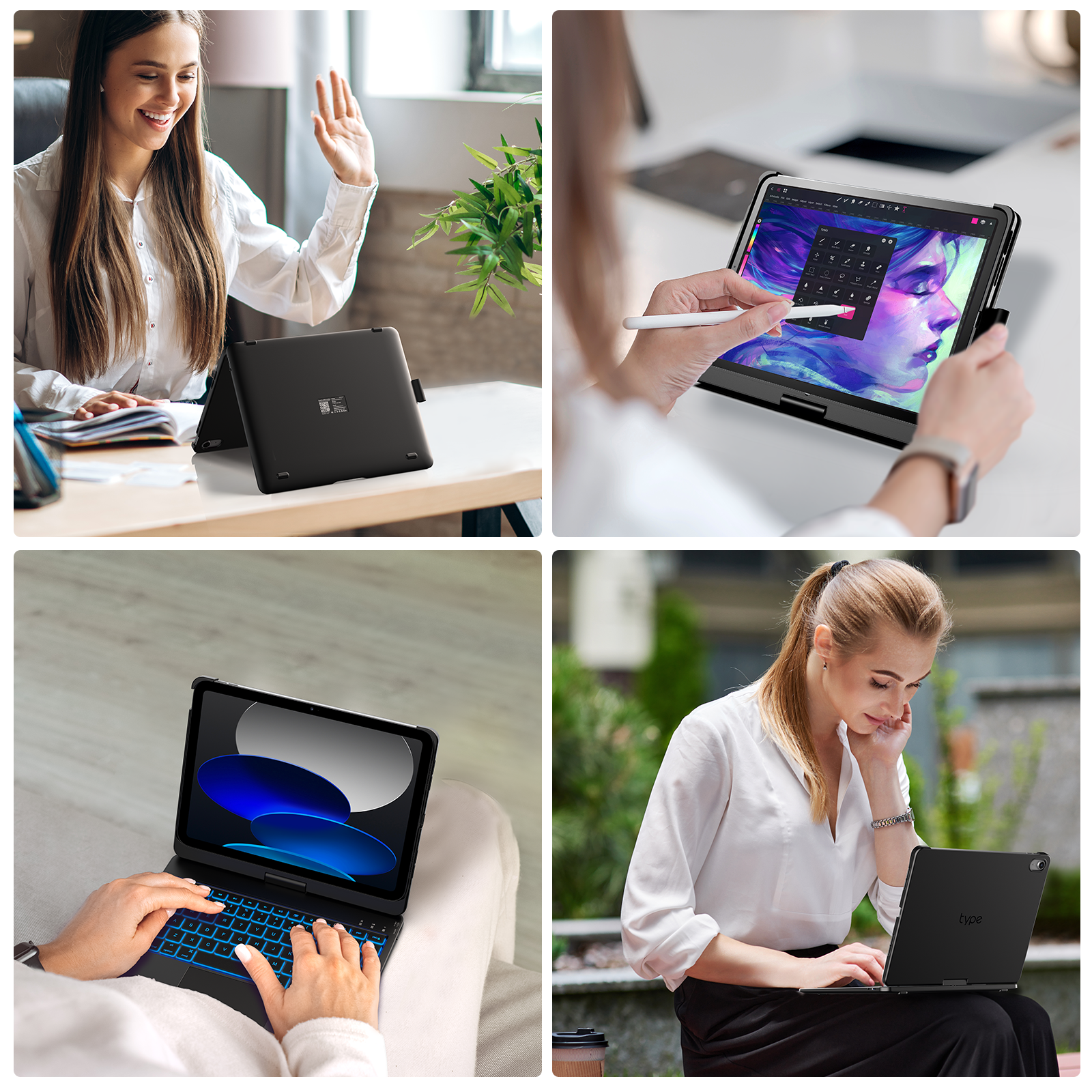 Flexbook Touch 360° Rotating Keyboard with Trackpad for iPad 10.9-inch (10th Gen / A16)
