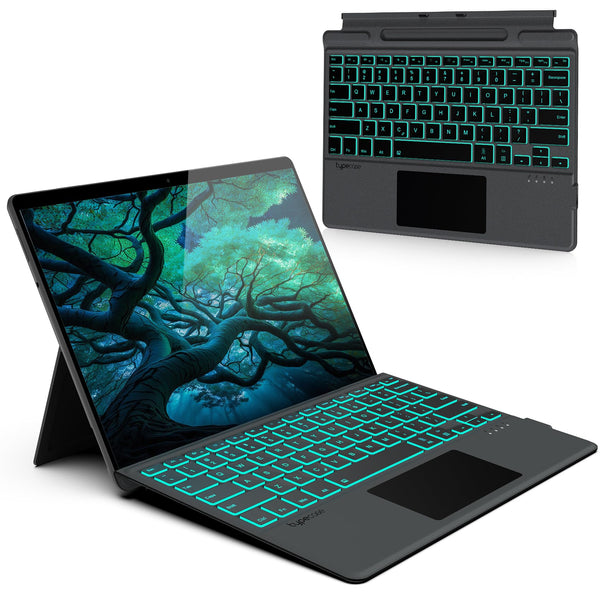 Typecase  Cover for Microsoft Surface Pro 9 Keyboard/Pro 8/Pro X 13 Inch: 11-Color Backlit - Multi-Touch Trackpad - Wireless Magnetic Detachable Keyboard - Slim Portable Keyboard with Pen Holder