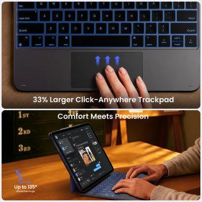 Edge+ Detachable Magic Keyboard Case with Trackpad for iPad Air 11-inch / Pro 11-inch (4th Gen & Earlier) & Air 10.9-inch & iPad 10.9-inch