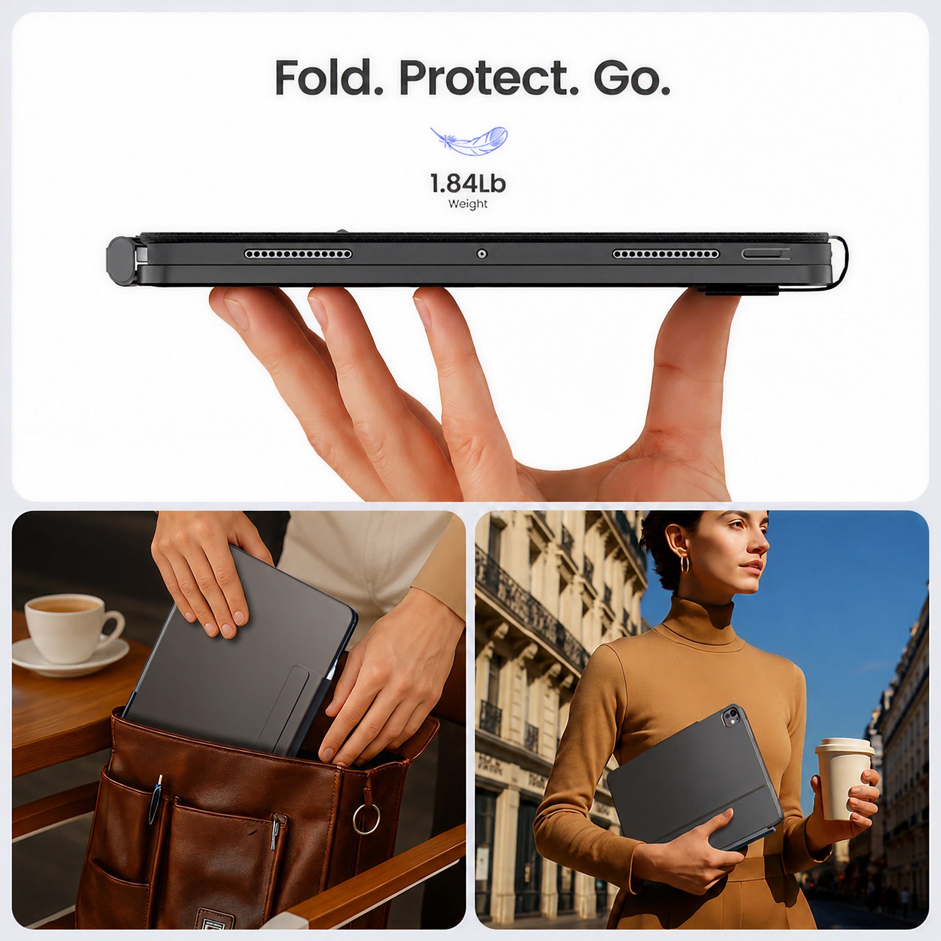 Edge+ Detachable Magic Keyboard Case with Trackpad for iPad Air 11-inch / Pro 11-inch (4th Gen & Earlier) & Air 10.9-inch & iPad 10.9-inch