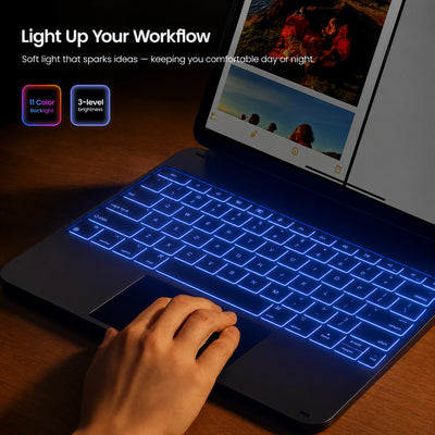 Edge+ Detachable Magic Keyboard Case with Trackpad for iPad Air 11-inch / Pro 11-inch (4th Gen & Earlier) & Air 10.9-inch & iPad 10.9-inch