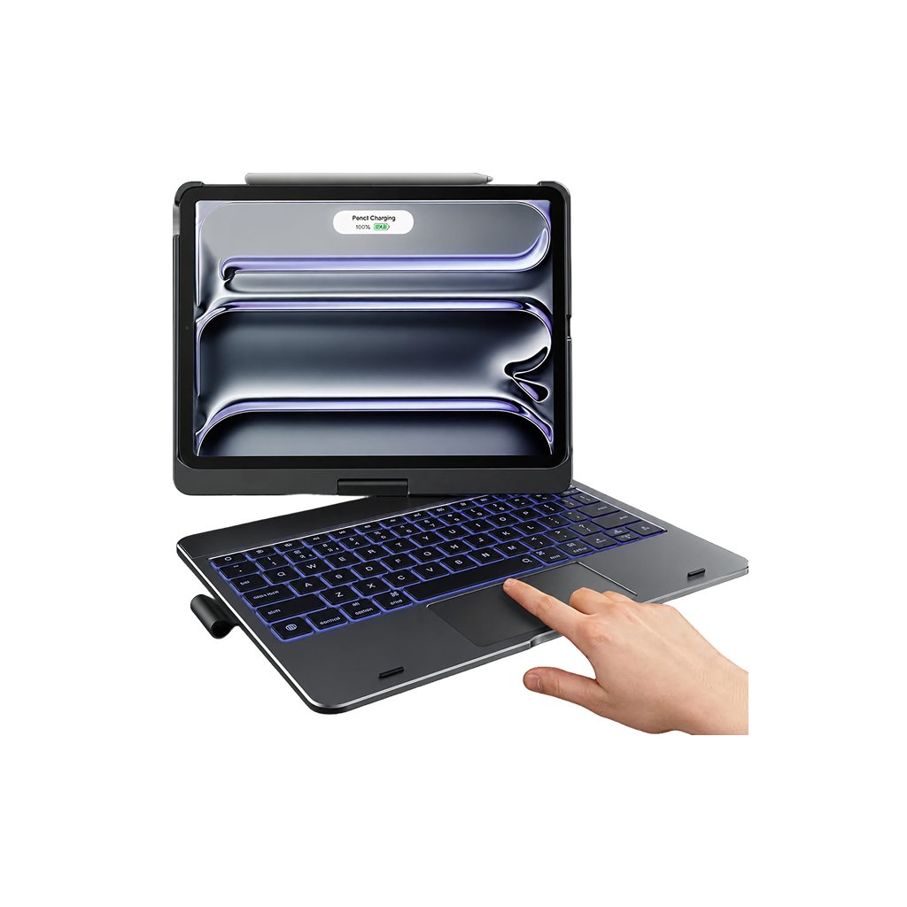 Flexbook Touch 360° Rotating Keyboard with Trackpad for iPad Air 13 (M4/M3/M2) & iPad Pro 13 (M5/M4) / Pro 12.9 (6th/5th/4th/3rd Gen)