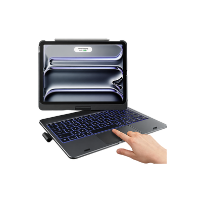 Flexbook Touch 360° Rotating Keyboard with Trackpad for iPad Air 13 (M4/M3/M2) & iPad Pro 13 (M5/M4) / Pro 12.9 (6th/5th/4th/3rd Gen)