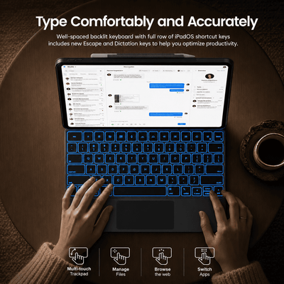 Edge+ Detachable Magic Keyboard Case with Trackpad for iPad Pro 13-inch (M5/M4)